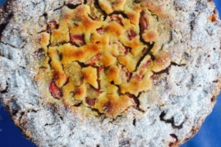 Rezept Rhabarber Joghurtkuchen mit Marzipan